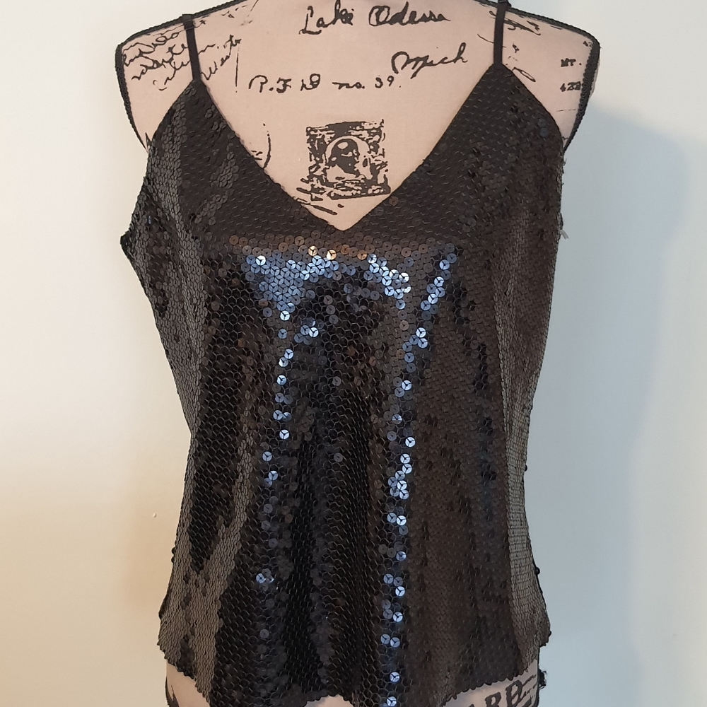 NINE WEST- black sequins shell